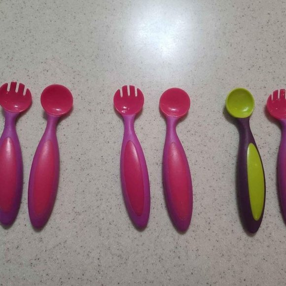 Boon Modware Posate Multicolore - Set Di Forchetta E Cucchiaio Per Bambini, Design Ergonomic - 4